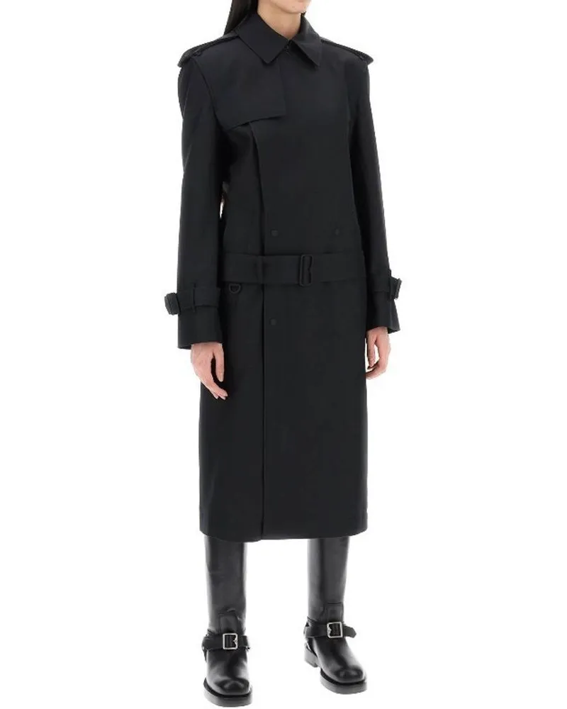 Burberry Women's Black Polyester Coat Clothing Black