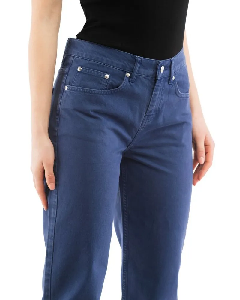 Moschino Women's Blue Cotton Straight-Leg Jeans Clothing Blue