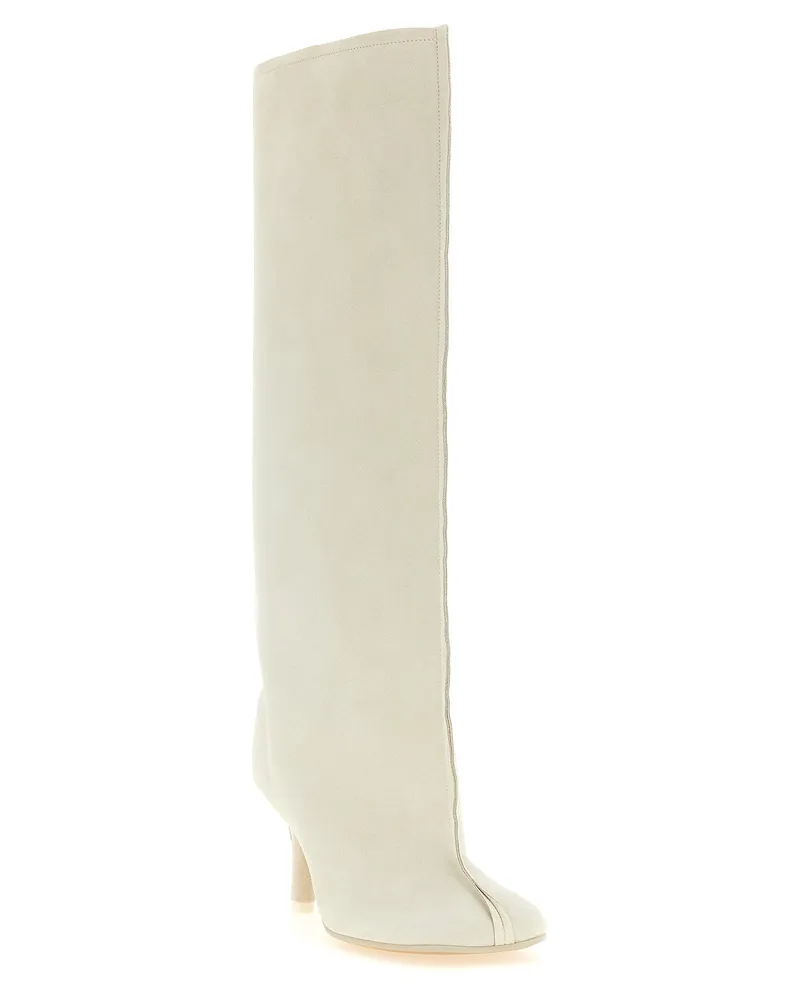 Maison Margiela Women's White Cowhide Over The Knee Shoe 