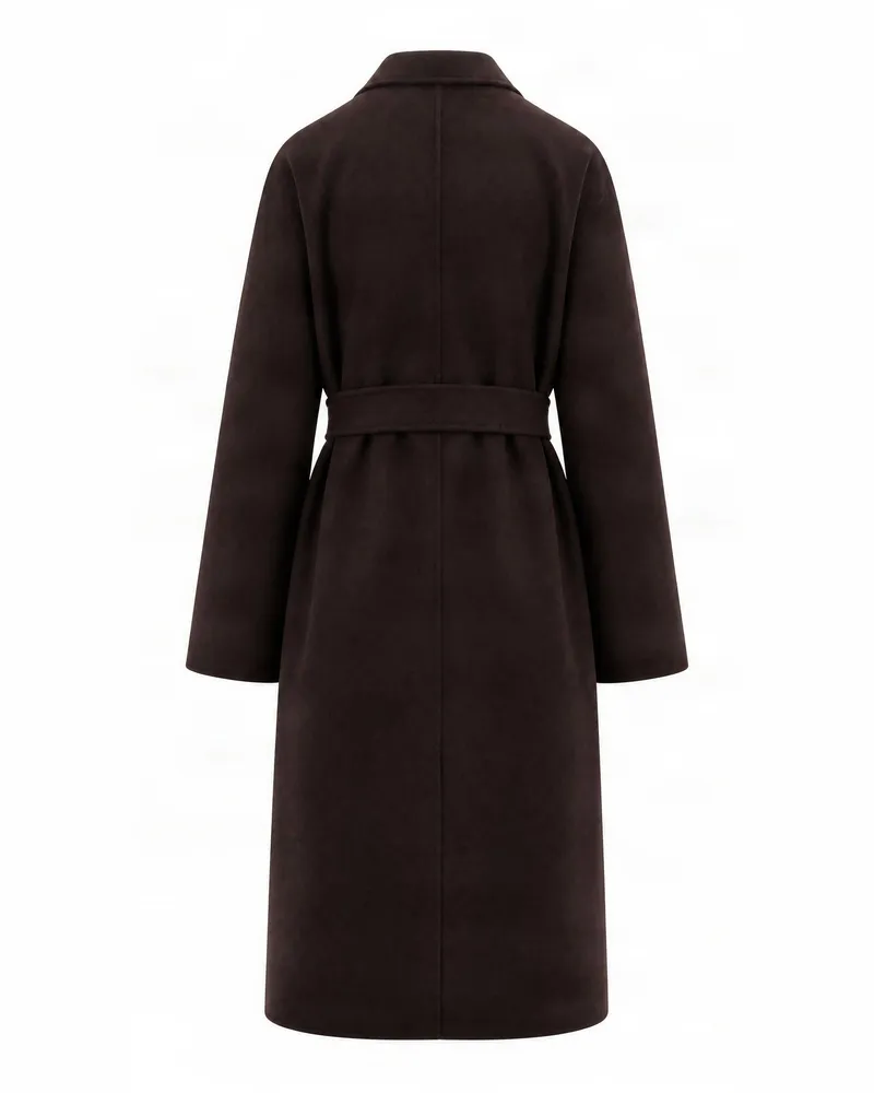 Elisabetta Franchi Wool Robe Coat — Brown Brown