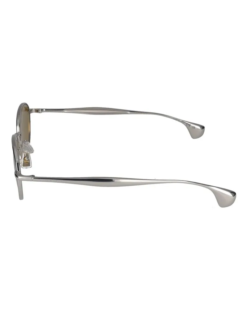 Bottega Veneta Unisex Sunglasses Bv1396s 001 Silver Brown 20-140 Metal Brown