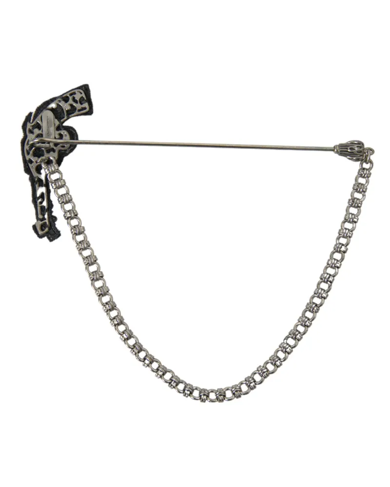 Dolce & Gabbana Revolver Gun Brass & Copper Tie Clip — Black Black