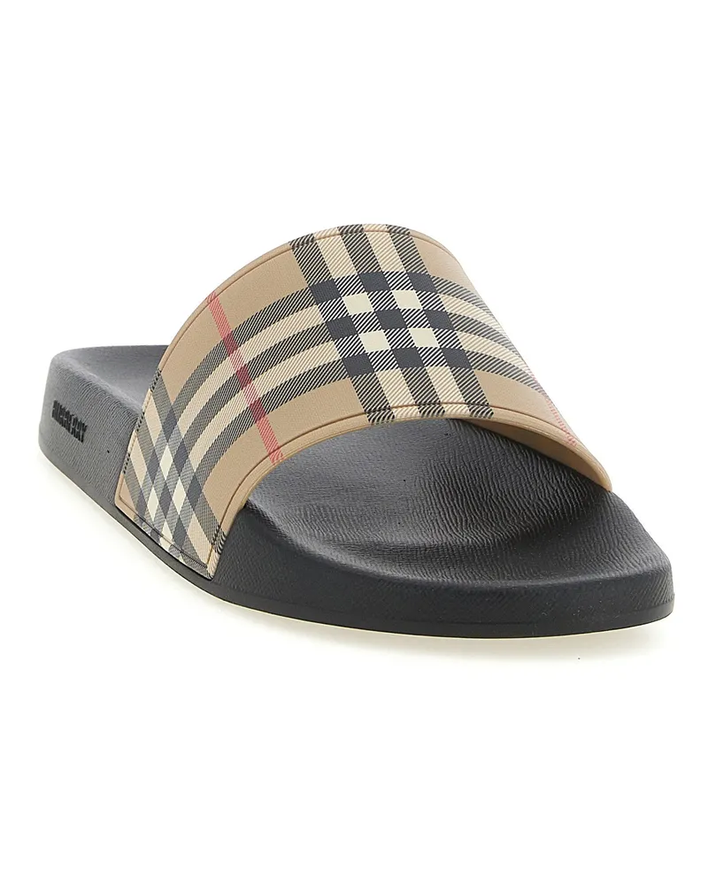 Burberry Furley Slides — Black Black