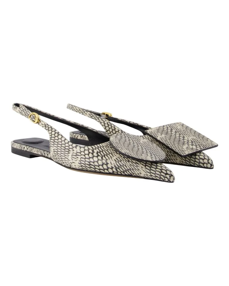 Jacquemus Women's Duelo P Slingbacks -  Leather Beige Calfskin Shoes Flat-Shoes Beige