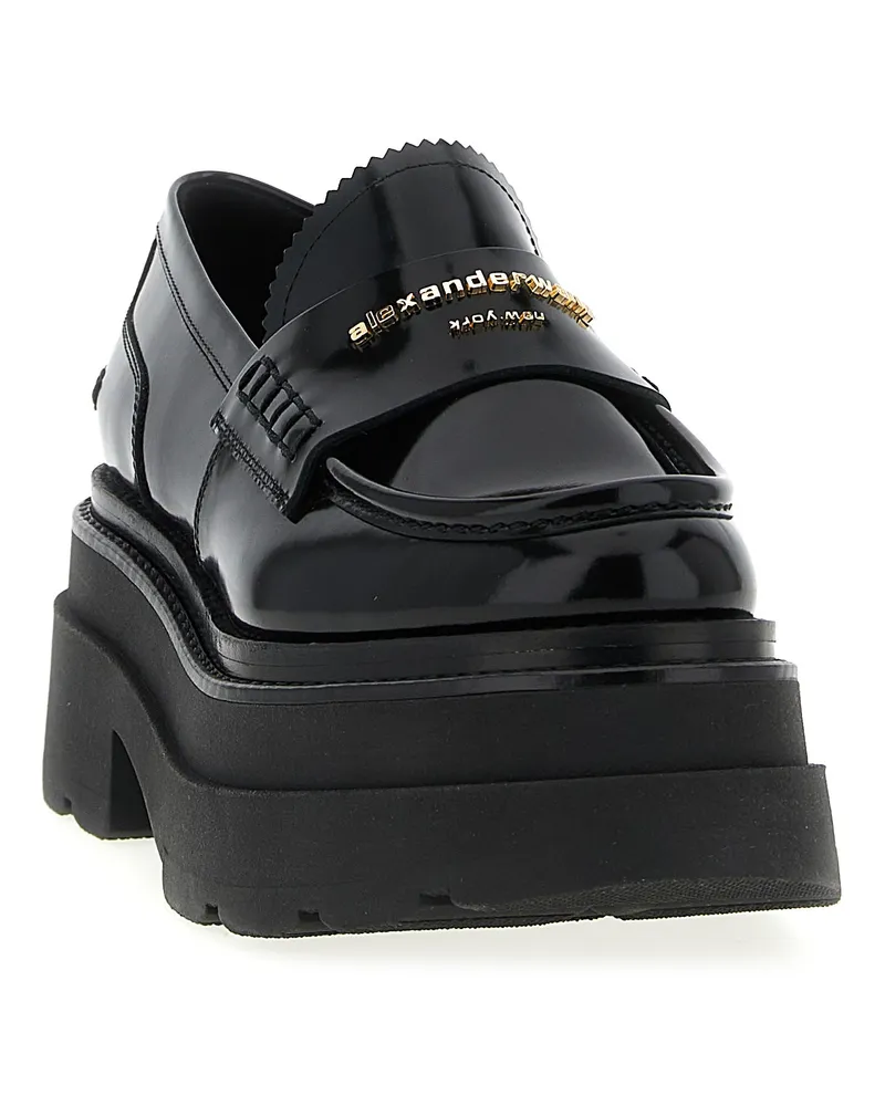 Alexander Wang Women's Black Cowhide Platform Loafers Black
