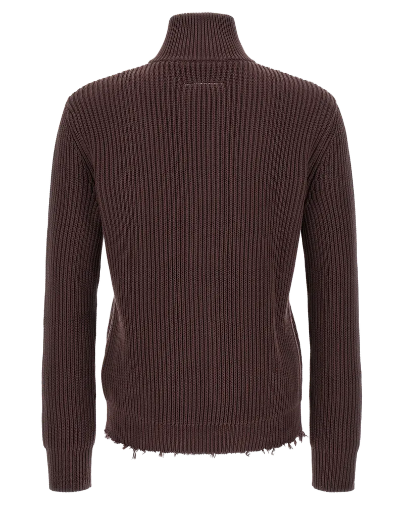Maison Margiela Men's Brown Cotton Cardigan Clothing Brown