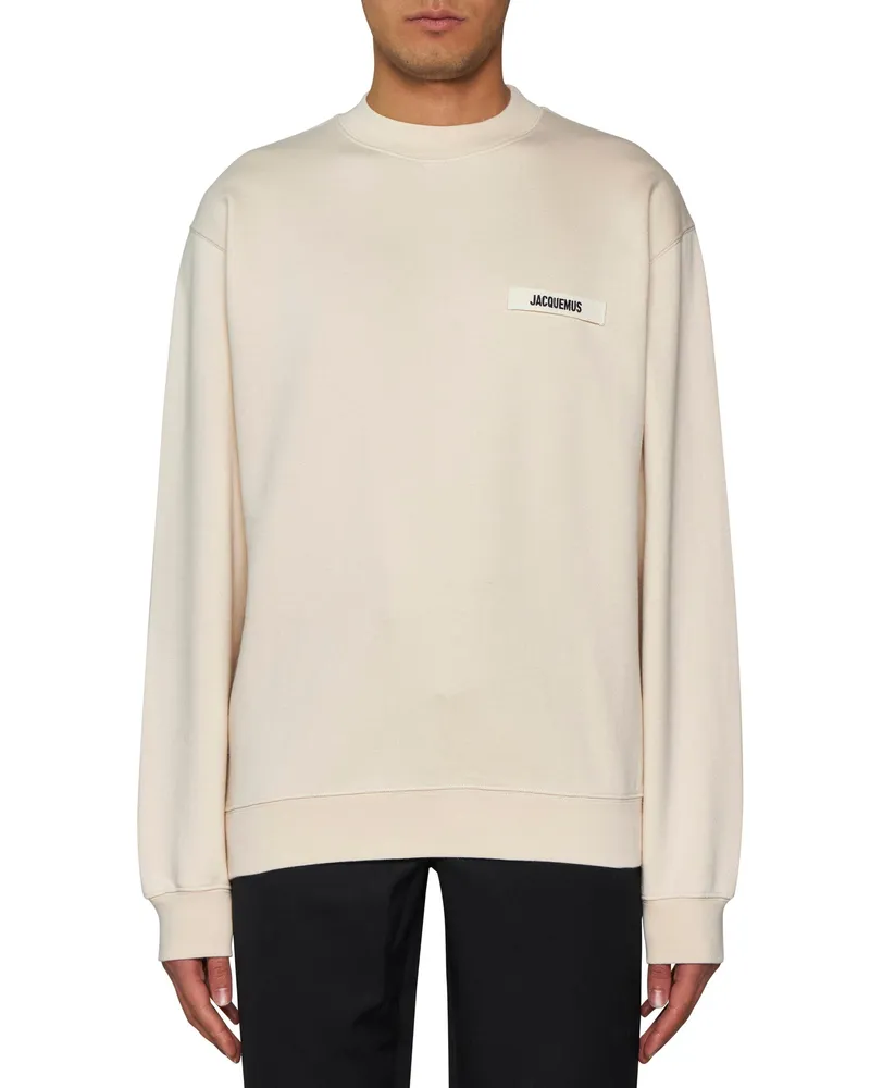 Jacquemus Men's Sweatshirt Le Cotton Gros Grain Beige Sweatshirts Sweater Beige