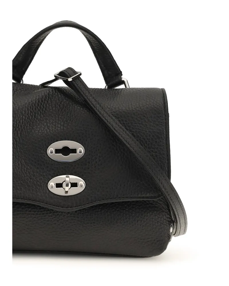 Zanellato Women's Handbag Baby Postina Black Calf Leather Shoulder Bags Black