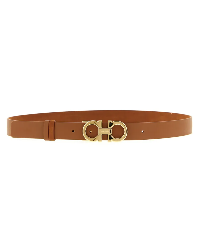Ferragamo Women's Brown Calfskin Regular Belt Brown