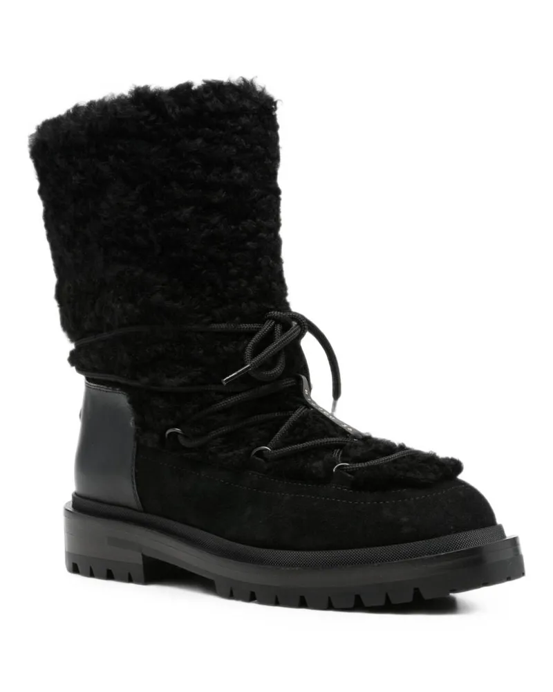 Sergio Rossi Shearling-Lined Boots — Black Black