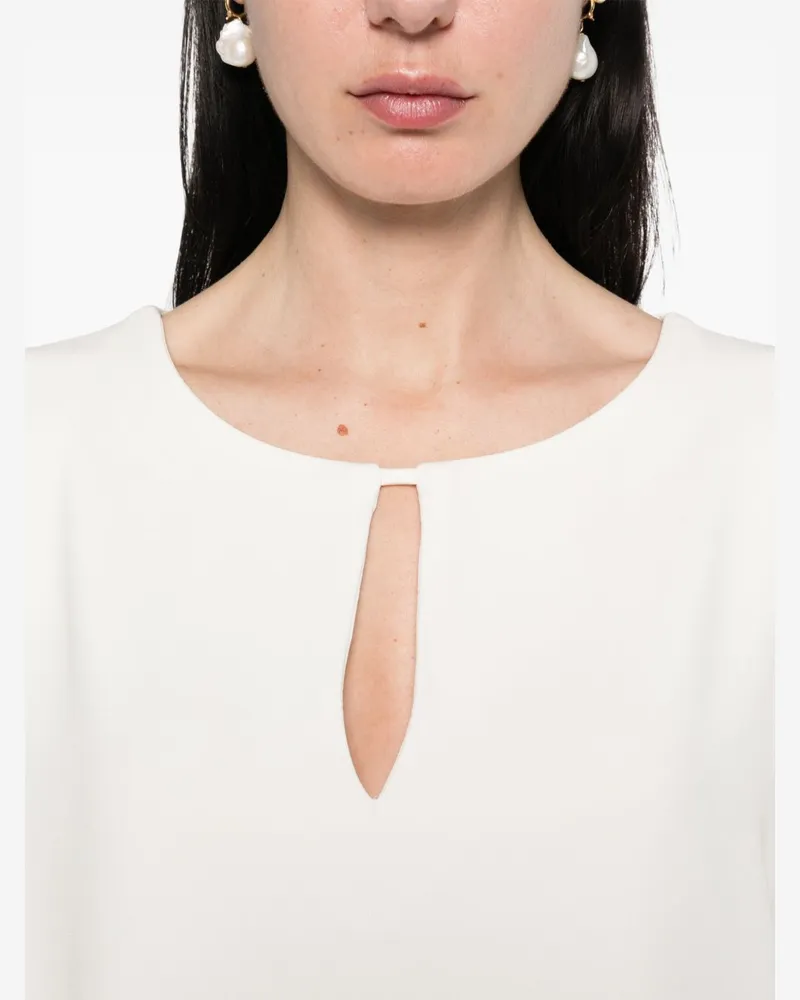 Alberto Biani Teardrop Opening Blouse — Ivory Ivory