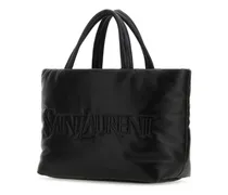Men's Nappa Leather Logo-Embossed Tote Black