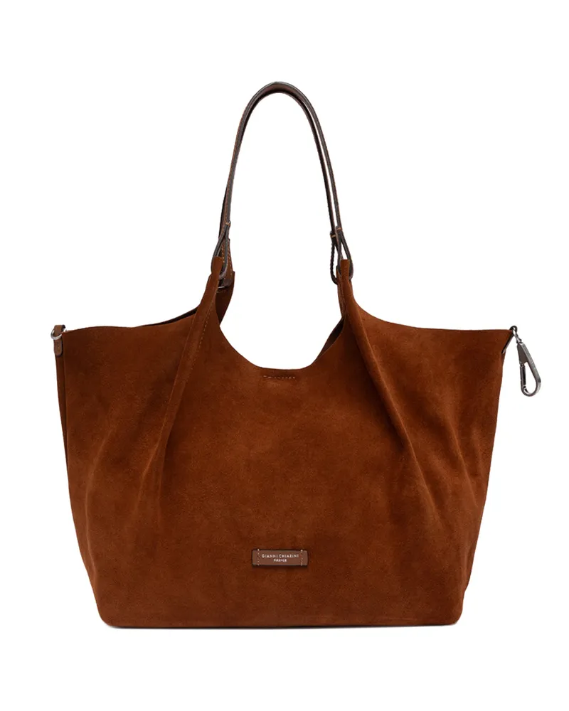 Gianni Chiarini Women's Shoulder Bag Dua Suede Cognac Brown