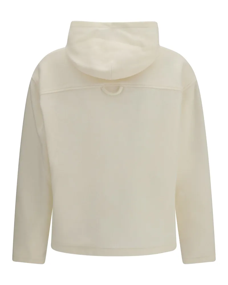 Rier Unisex Hooded Sweater White Fleece Wool Ovis Aries White