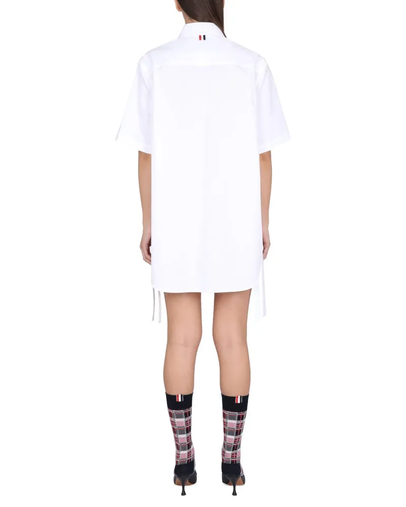 Thom Browne Mini Cotton Dress — White White