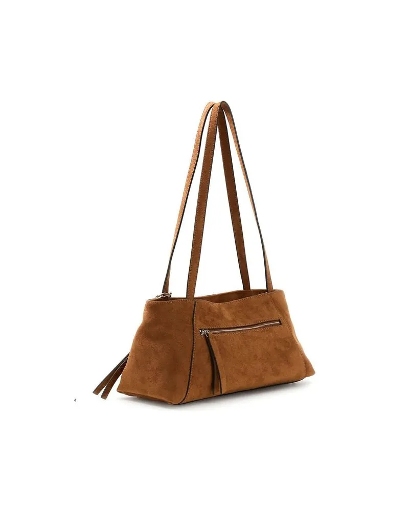 Guess Women's Satchel Cognac Polyester Satchel-bags Bronze