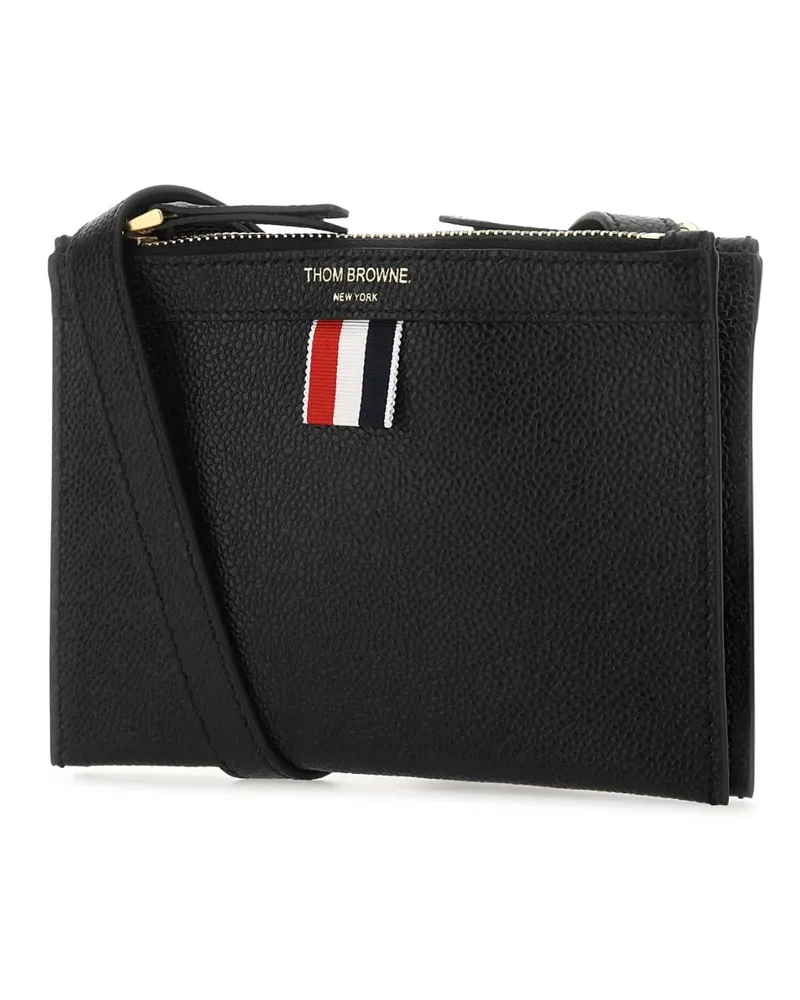 Thom Browne Women's Black Leather Mini Document Holder 001 Extra-Accessori Black