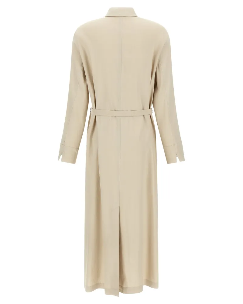 Max Mara Linen-Viscose Shirt Dress — Beige Cream