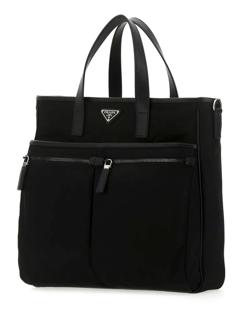 Prada Men's Black Nylon Handbag F0002 Poliammidericiclata-Vitello Borse A Mano Bag Black