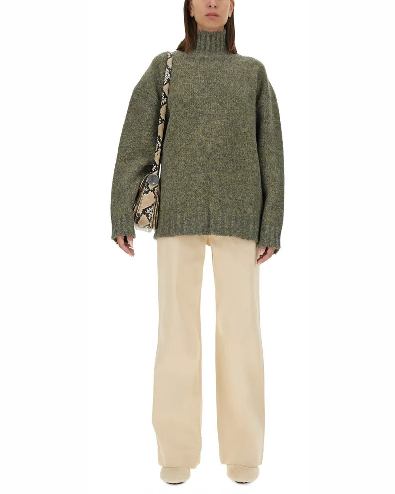 Jil Sander Flared Cotton Trousers — White White