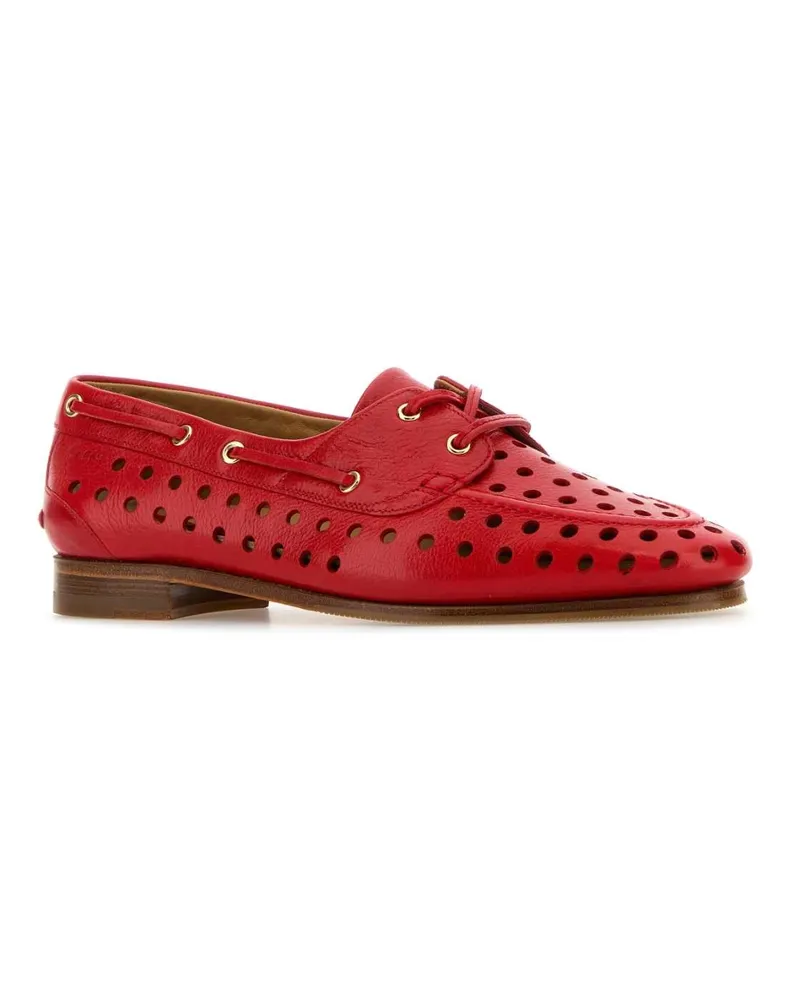 Bally Women's Red Leather Party Lace-Up Shoes Swissred24 Mocassini Loafers Red