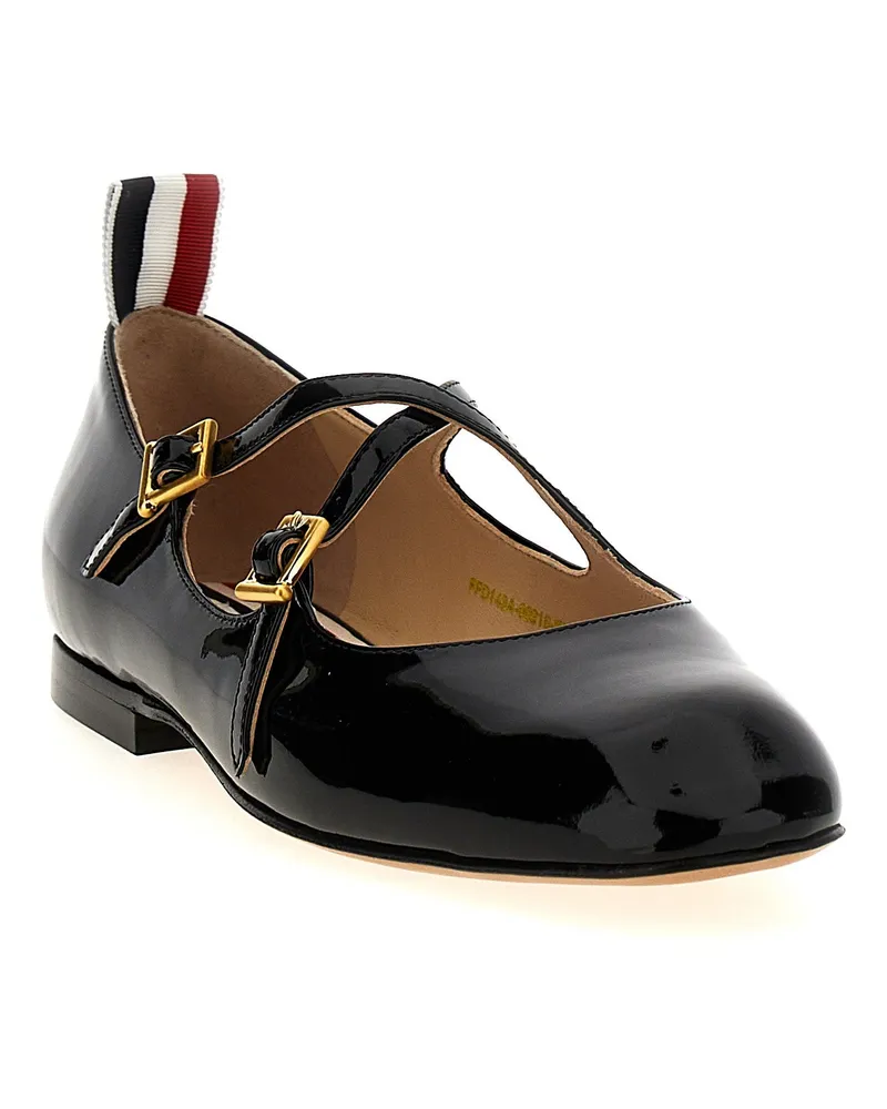 Thom Browne Patent Leather Ballet Flat — Black Black