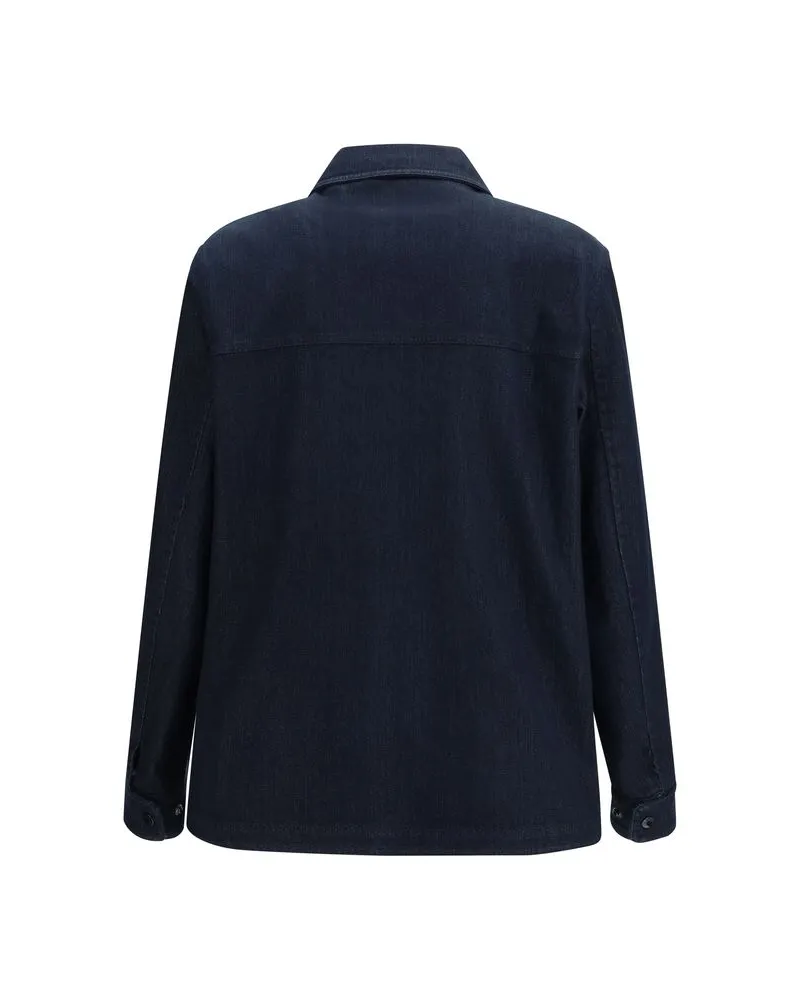 Moncler Men's Blue Cotton Denim Jacket Clothing Navy