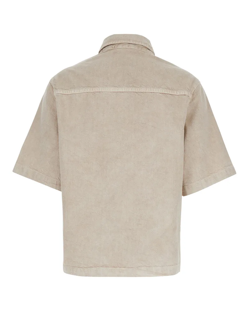 Haikure Women's Beige Shirt With Classic Collar Cotton And Linen Blend Blouses Beige