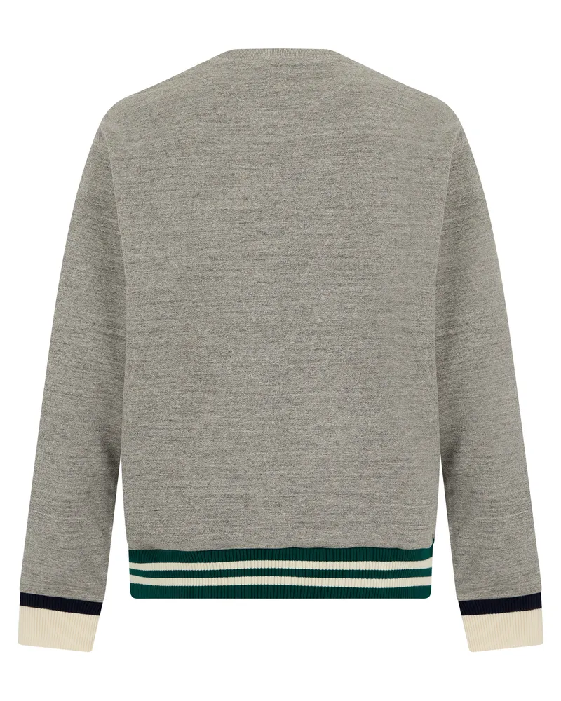 Prada Men's Crew Neck Cotton Sweatshirt Heather Grey Sweatshirts Sweater Gray