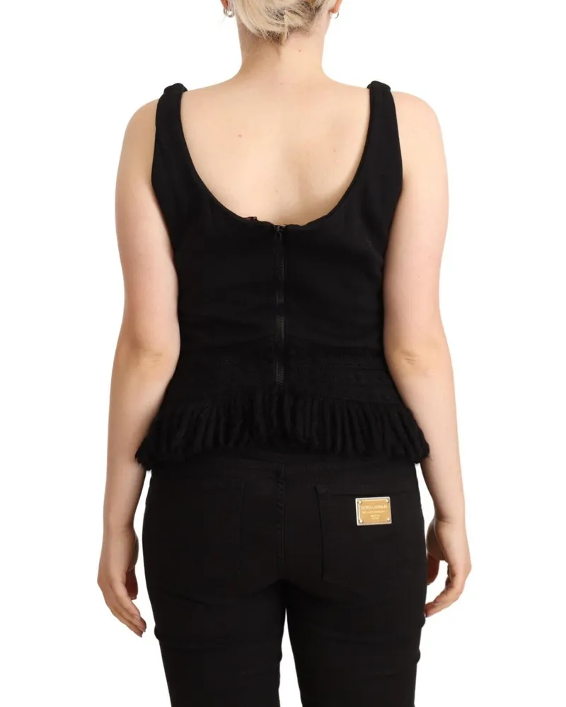 Ermanno Scervino Women's Black Cotton Sleevelesss Tank Casual Top Modal Black
