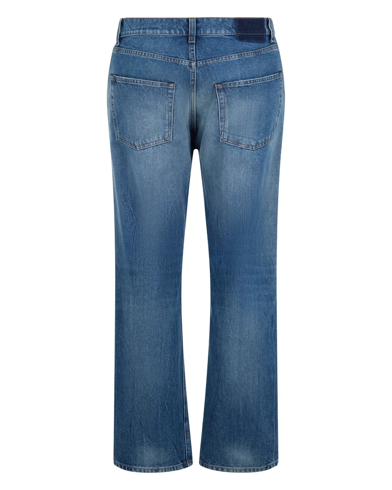 Maison Margiela Men's Denim Pants Light Blue Cotton Regular & Straight-Leg Jeans 