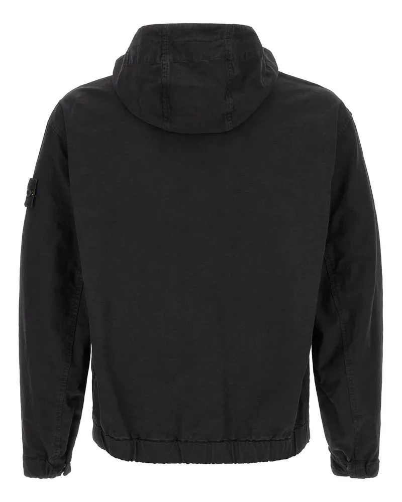 Stone Island Men's Black Cotton Shell Jacket Clothing Black