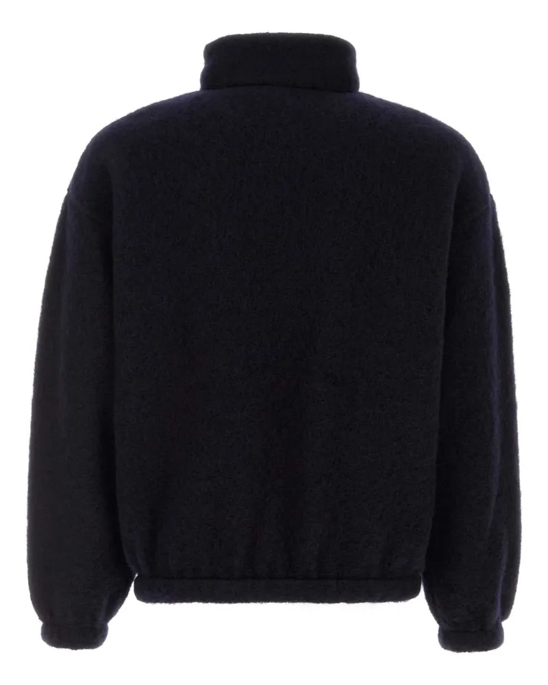 Jil Sander Wool Blend Half-Zip Sweater — Navy Navy