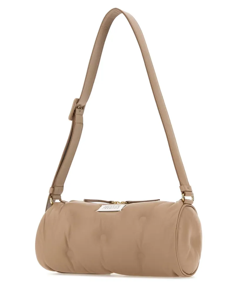 Maison Margiela Women's Powder Pink Nappa Leather Glam Slam Crossbody Bag Biche Borse A Tracolla Beige