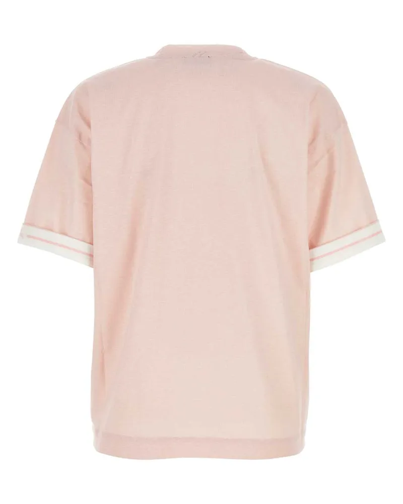 Burberry Women's Pink Cotton Oversize T-Shirt Cameo Exterior Pink