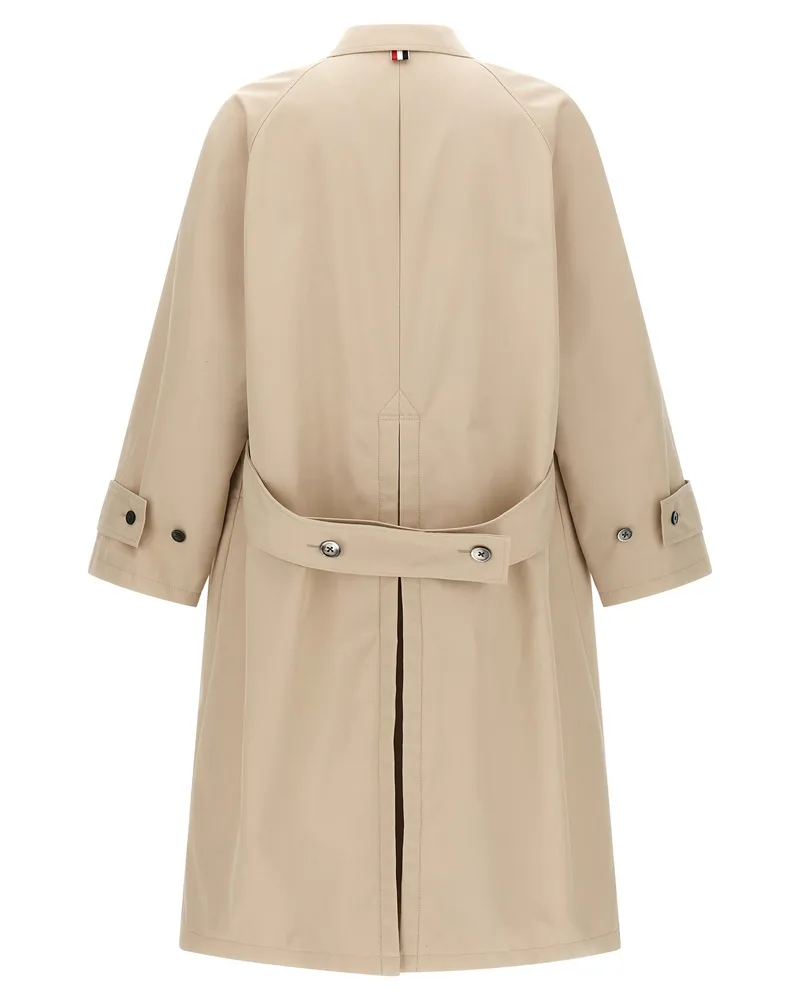 Thom Browne Water-Repellent Cotton Trench Coat — Beige Beige