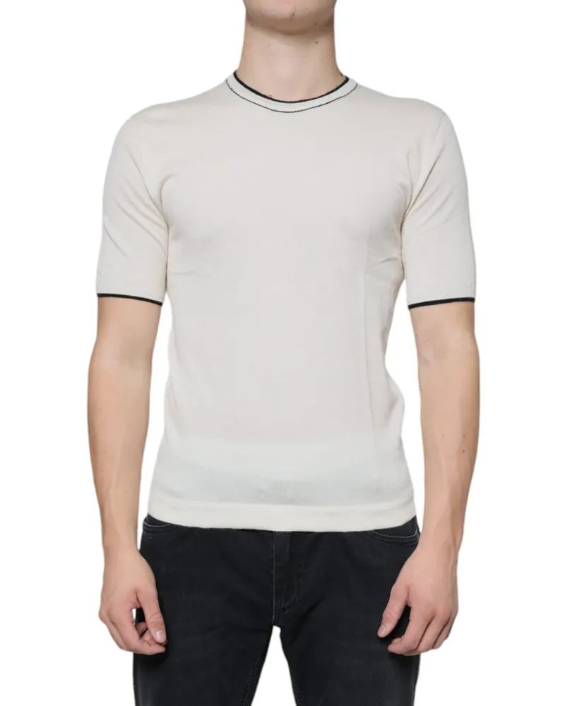 Dolce & Gabbana Cashmere Crew Neck T-Shirt — White White