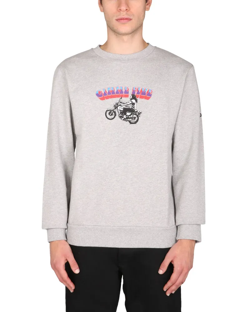 A.P.C. Crew Neck Cotton Sweatshirt — Gray Gray