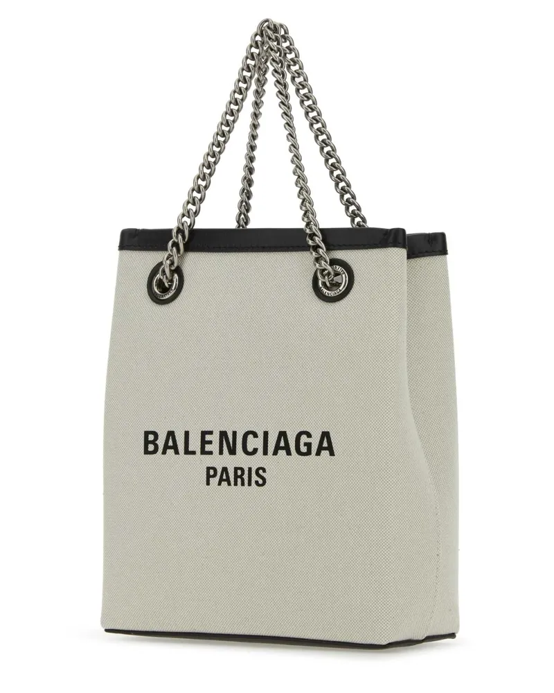Balenciaga Women's Sand Canvas Duty Free Handbag Naturel T Cotton Borse A Mano Beige