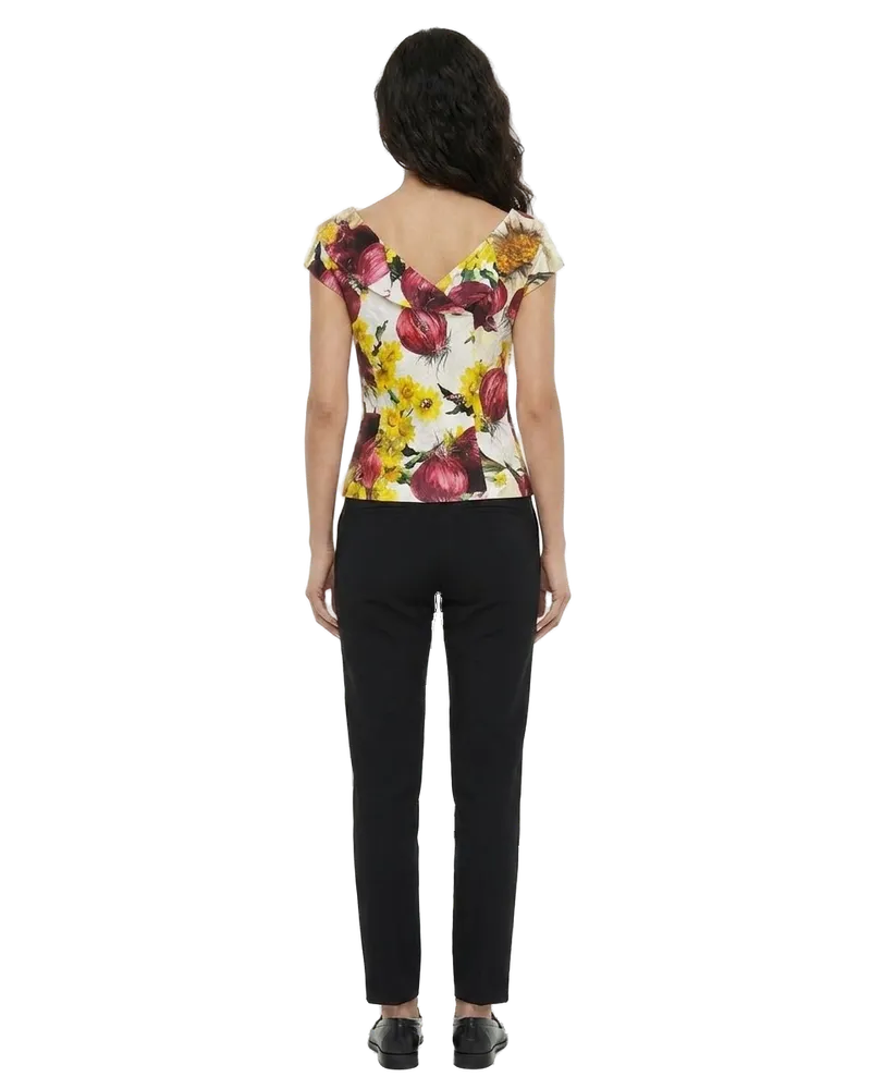 Dolce & Gabbana Floral Cotton-Silk Blend Blouse — Multicolor Multicolor
