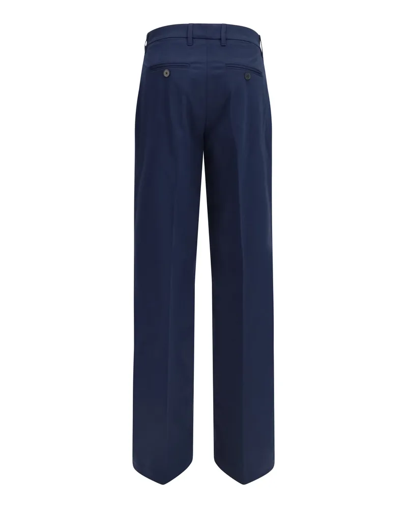 True Royal Women's Niki Pants Blue Cotton; Elastane Trousers Navy