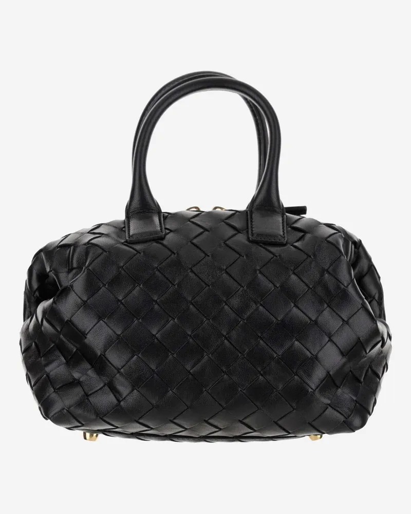 Bottega Veneta Women's Mini Bauletto Bag Black Leather Handbags Hand Black