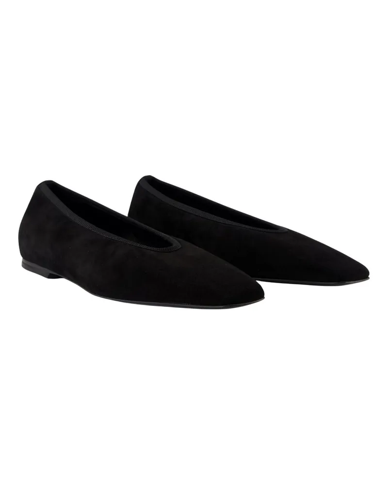 Totême Women's Minimalist Ballerinas -  Leather Black Lambskin Shoes Flat-Shoes Black