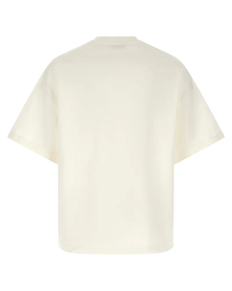 Jil Sander Logo-Print Cotton T-Shirt — Cream Cream