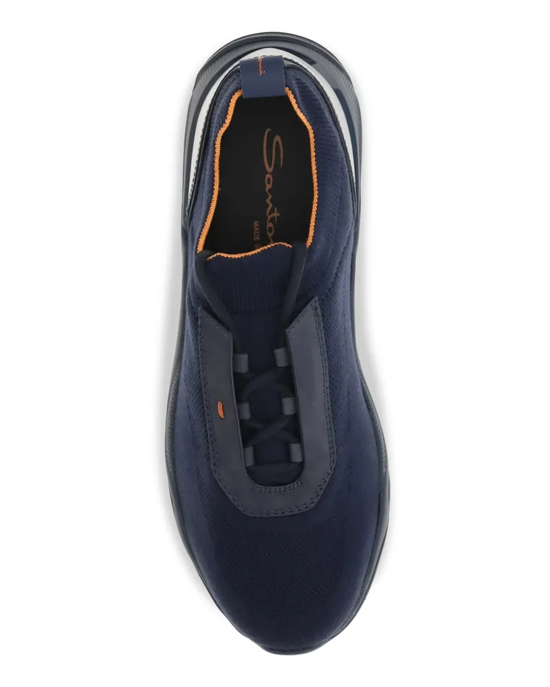 Santoni Men's Sneakers Stretch Fabric Blue Upper: Trainers Blue