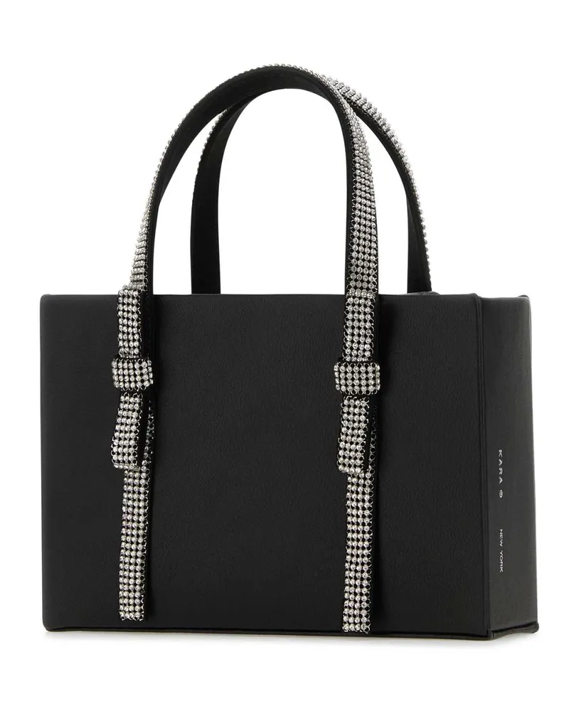 KARA Women's Black Nappa Leather Handbag Blackwhite Borse A Mano Black