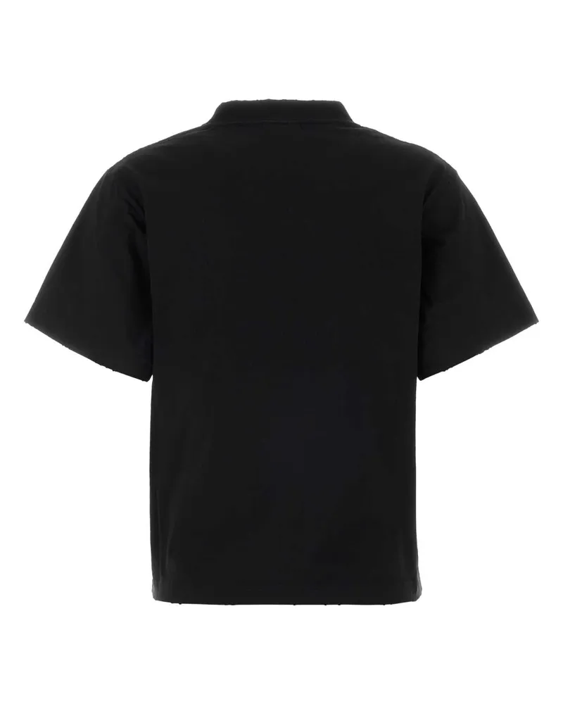 Balenciaga Graphic-Printed Cotton T-Shirt — Black Black