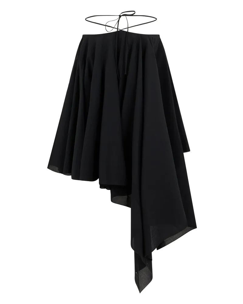 Jacquemus Women's Short Ruffle Dress Black Cotton-Blend Black