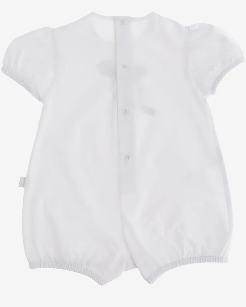 Il Gufo Girls' Sleepsuit Cotton Stretch White-Green Babygrow Sets White/green White