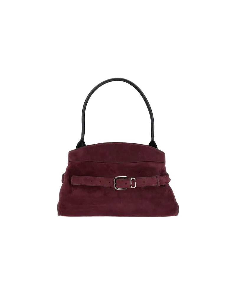 Marc Jacobs Women's Satchel Dark Plum Suede Cow Leather Satchel-bags Purple